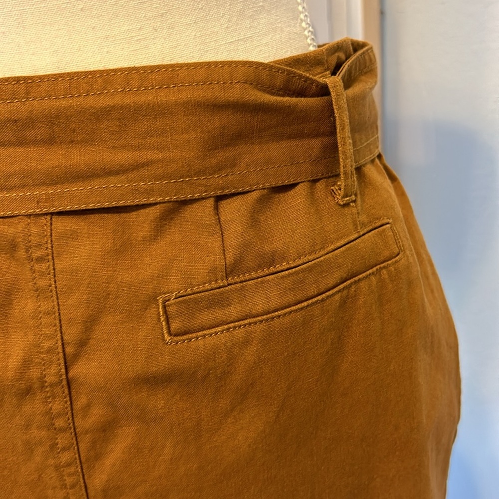 Boden Leonora Blended Linen Belted Front Button A-Line Skirt, Size 2P - Picture 8 of 13